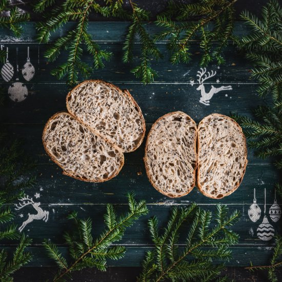 Black Sesame Sourdough Bread