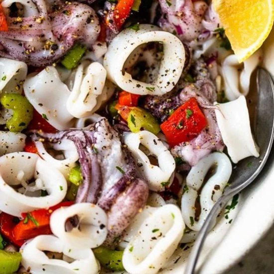 Calamari Salad w Lemon and Parsley