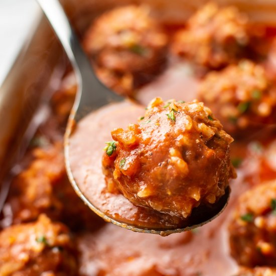 easy baked porcupine meatballs