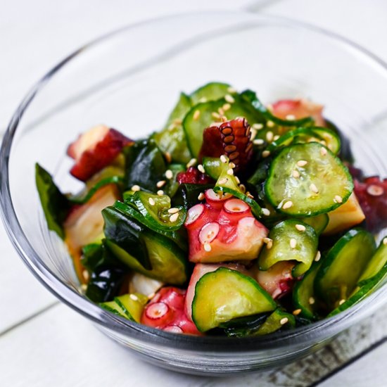 Octopus and Cucumber Sunomono Salad