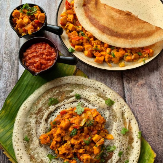 Chilli Paneer Dosa Recipe