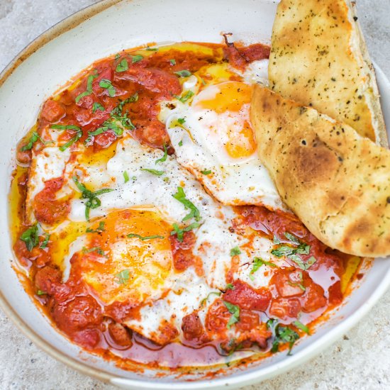 Sundried Tomato Pesto Shakshuka