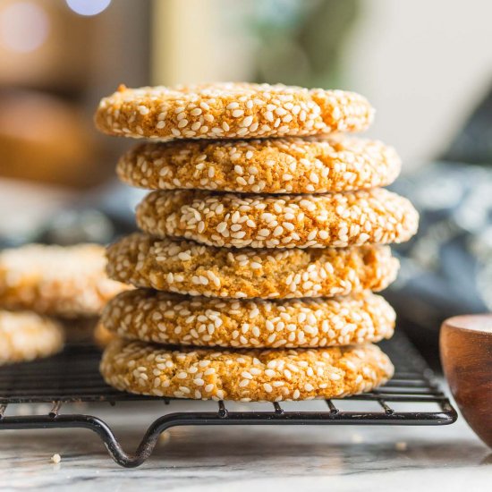 Salted Honey Tahini Cookies