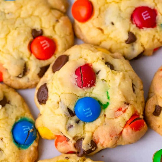 M&M Cake Mix Cookies