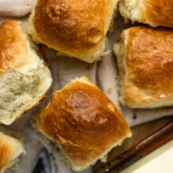 Soft & Fluffy Brioche Dinner Rolls