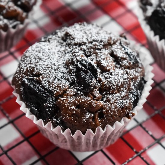 Double Chocolate Cherry Muffins