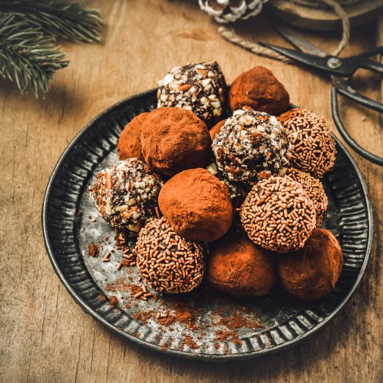 Homemade chocolate truffles