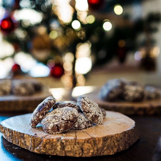 GF Peppermint Chocolate Crinkles