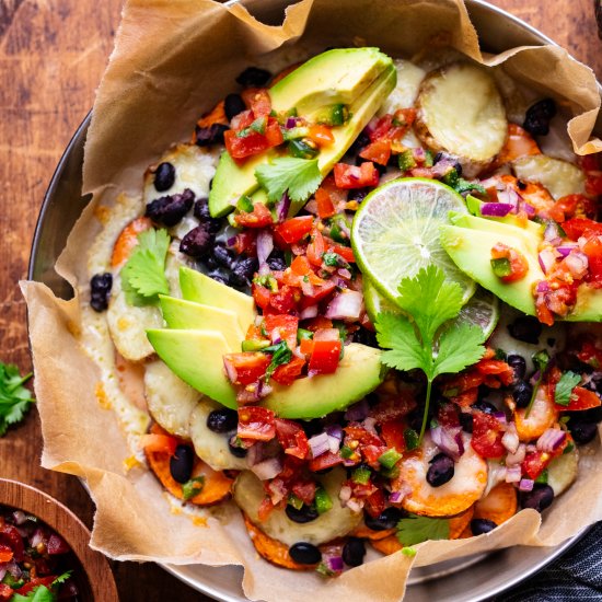 Black Bean Sweet Potato Nachos