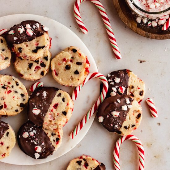 Peppermint shortbread cookies