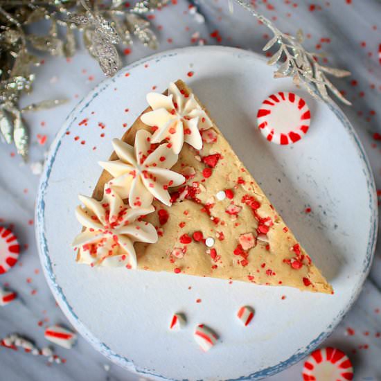 Peppermint Crunch Sugar Cookie Cake