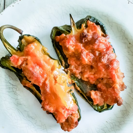 Air Fryer Stuffed Poblanos