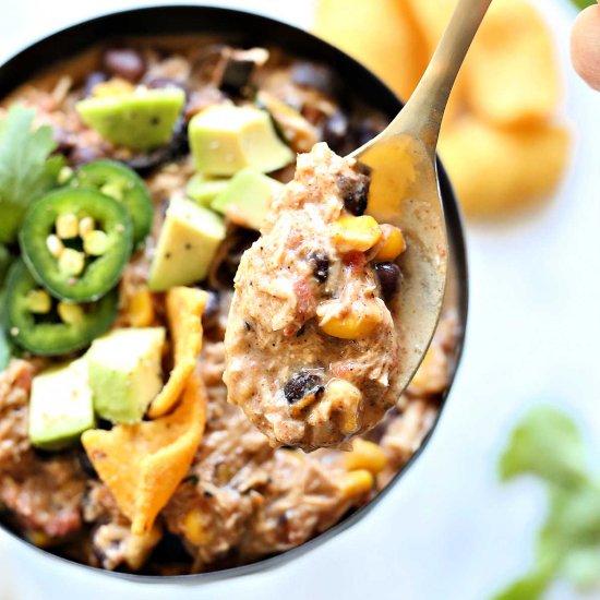 Crockpot Creamy Taco Chicken Chili