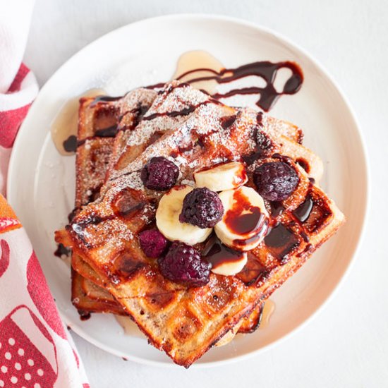 Chocolate Chip Waffles with Pecans