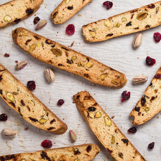 GF Pistachio Cranberry Biscotti