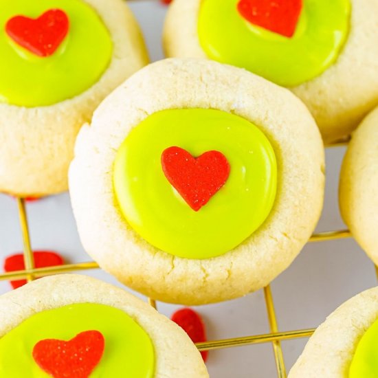 Grinch Cookies with Heart