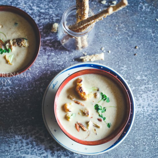 Pan Roasted Cauliflower Soup