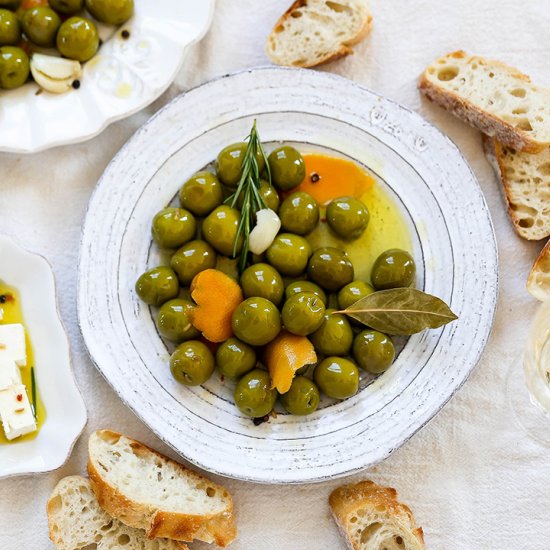 Champagne Marinated Olives and Feta