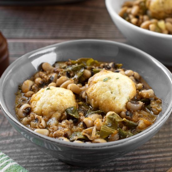 Black-Eyed Peas w Cornbread Dumplin