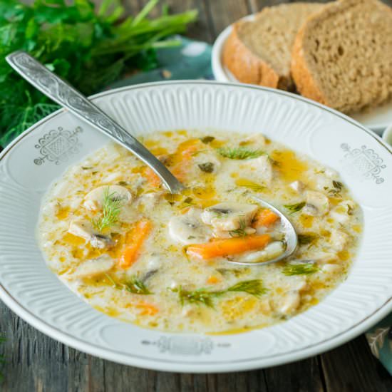 Mushroom Rice Soup