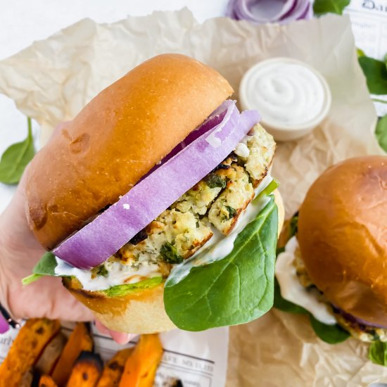 Spinach Feta Turkey Burger