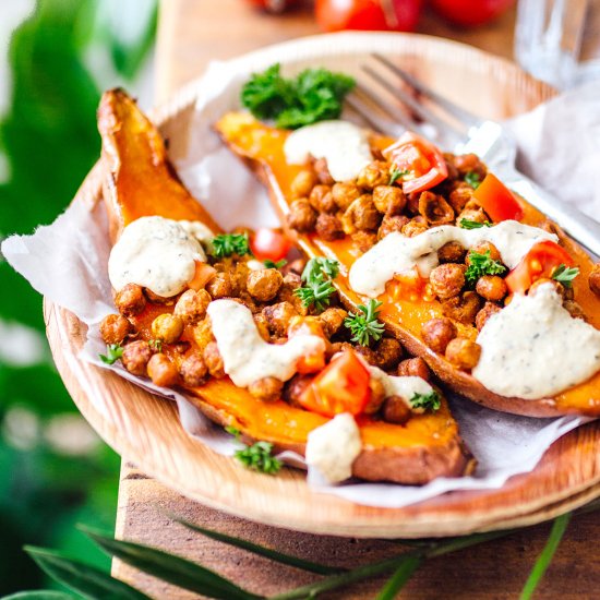 Mediterranean Stuffed Sweet Potato