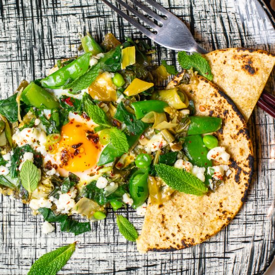 Southwest green shakshuka