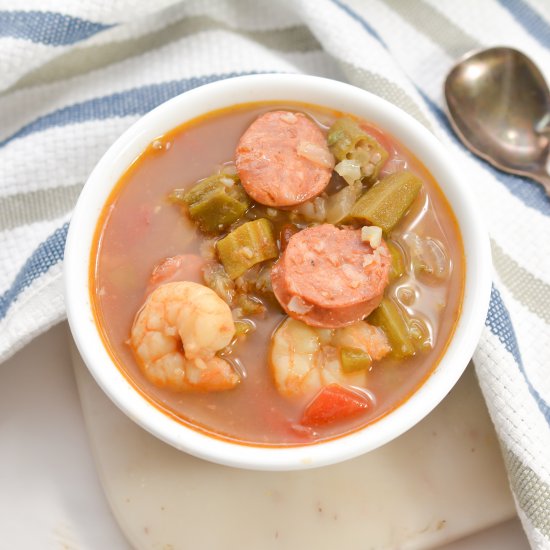 Keto Gumbo with Shrimp and Sausage