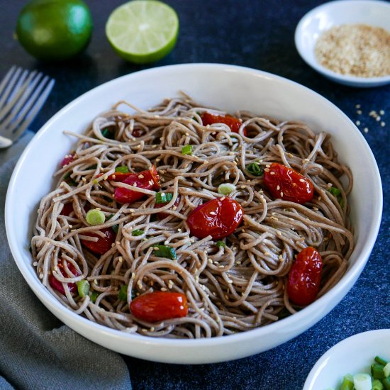 Soba Noodles w/ Miso Tomatoes