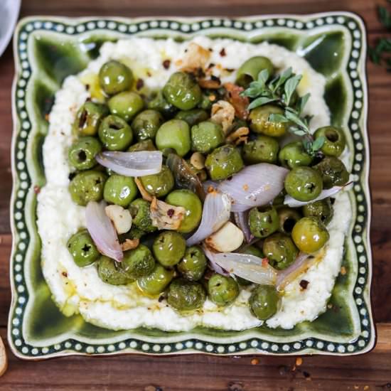 Garlic Herb Roasted Olives w/Feta