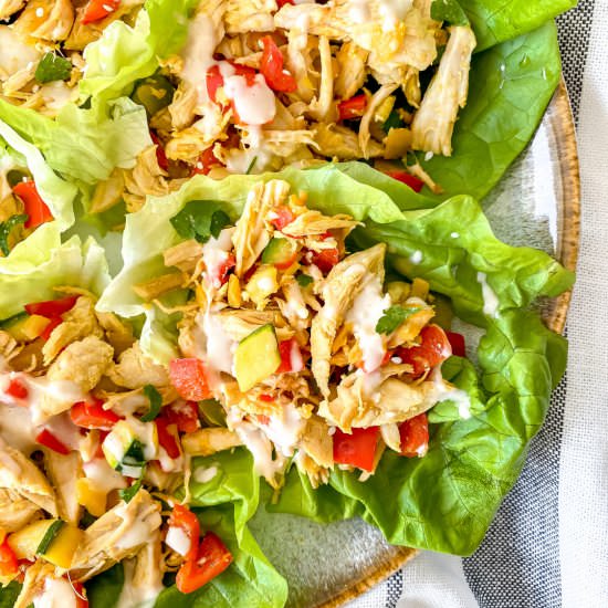 Spicy turkey lettuce wraps