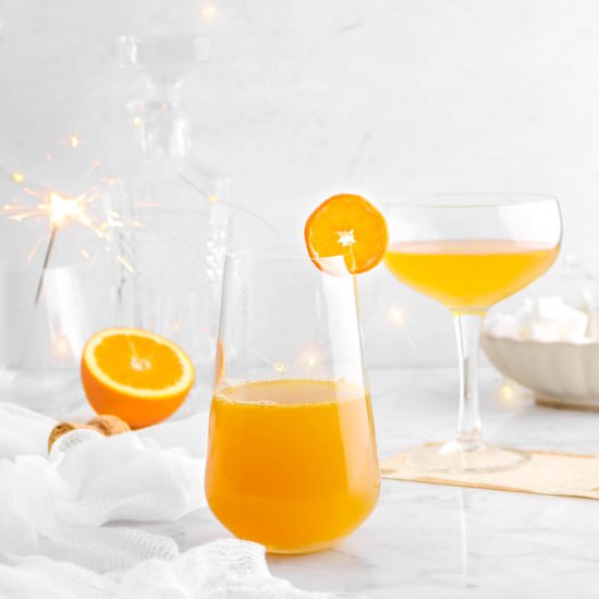 Winter Orange Champagne Cocktail