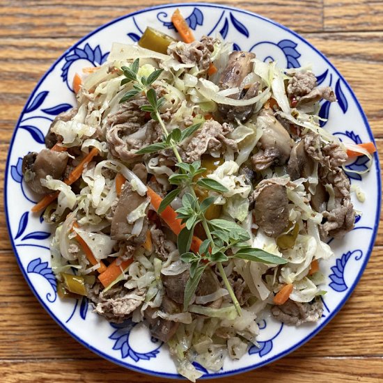 Beef & Cabbage Stir Fry