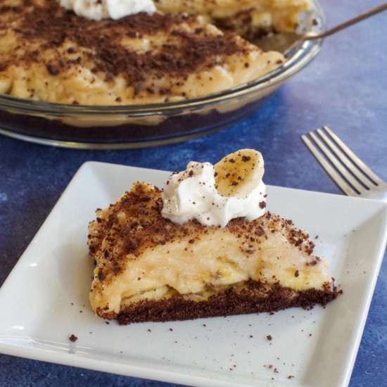 Healthy No Bake Banana Cream Pie