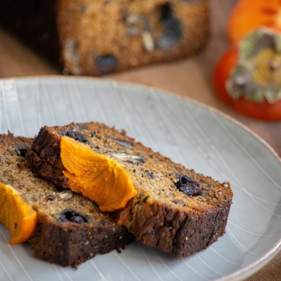 Persimmon Bread with Blueberry