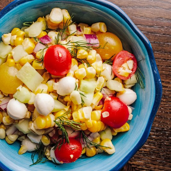 Fresh Corn Salad with Mozzarella