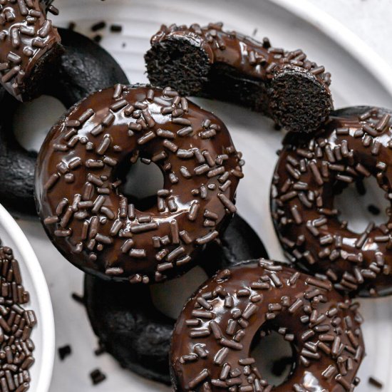 Double Chocolate Glazed Donuts