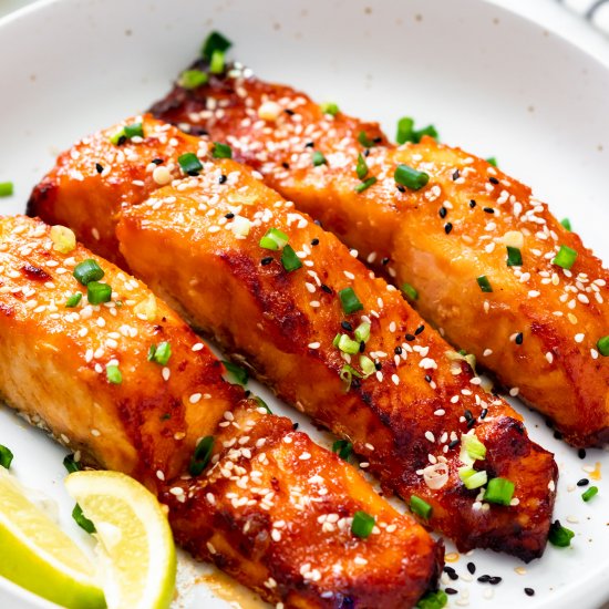 Air Fryer Salmon (Miso Glazed)