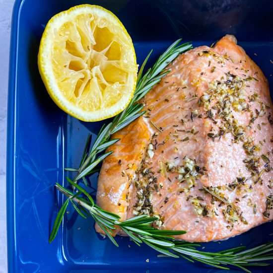 Lemon, Garlic & Herb Roasted Salmon