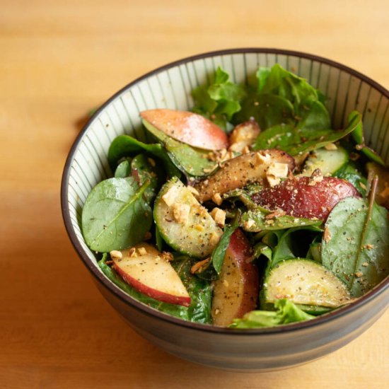 Malabar Spinach & Nectarine Salad