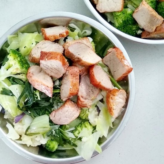 Pork Tenderloin Protein Veggie Bowl