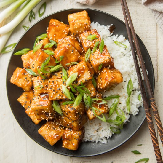 Sticky Sesame Tofu