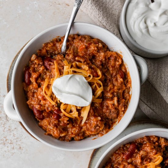 Beef & Bean Burrito Casserole