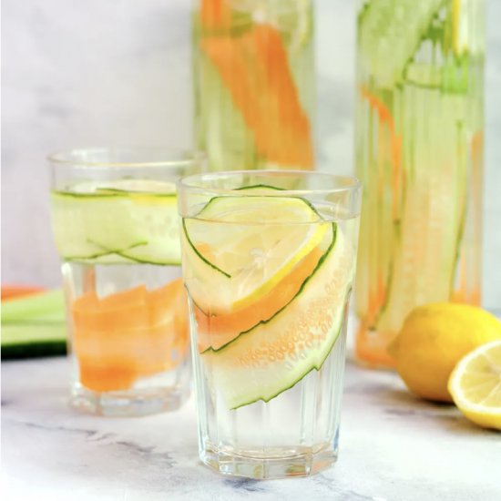 Cucumber Lemon Water with Carrots