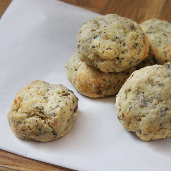 Poppy seed and sesame butter cookie