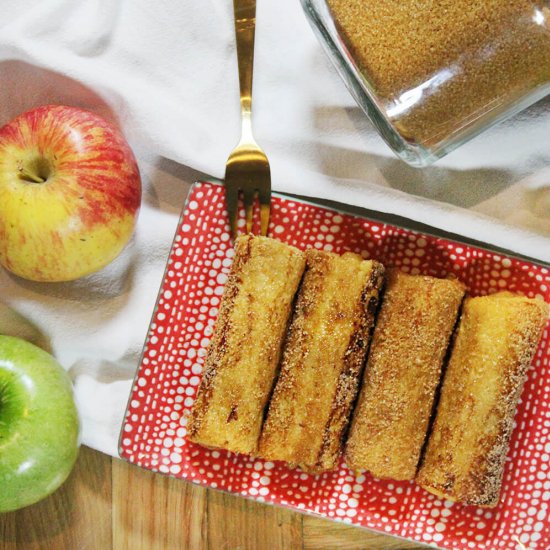 Apple french toast roll ups