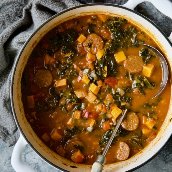 Chorizo Kale Sweet Potato Stew