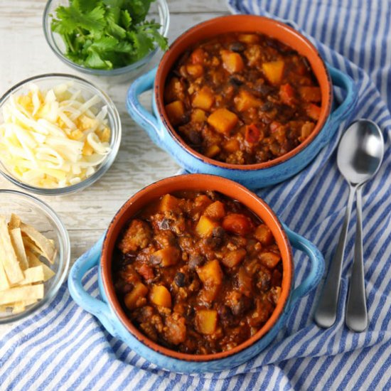 Butternut Squash Chicken Chili