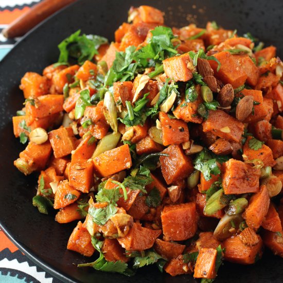 Sweet potato salad with almonds