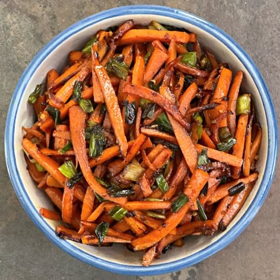 Carrot Stir Fry with Green Onions